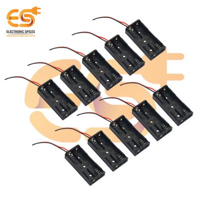 AAA 2 cell battery holder hard plastic case with wire pack of 100 (1.5V x 2 cells = 3Volt)