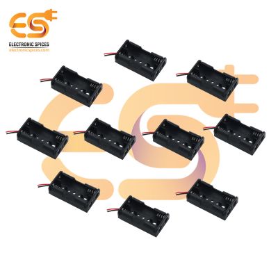 AA 2 cell battery holder hard plastic case with wire pack of 100 (1.5V x 2 cells = 3Volt)