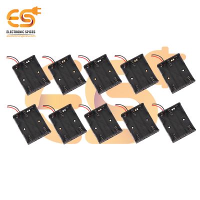 AA 3 cell battery holder hard plastic case with wire pack of 100 (1.5V x 3 cells = 4.5Volt)