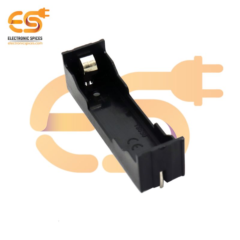 18650 3.7V 1 Battery holder plastic case through hole PCB mount pack of 1 (1 x 3.7V = 3.7Volt)