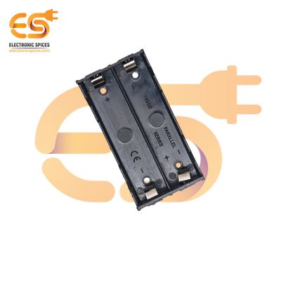 18650 3.7V 2 Battery holder Parallel or Series connector plastic case through hole PCB mount pack of 1 (2 x 3.7V = 7.4Volt)
