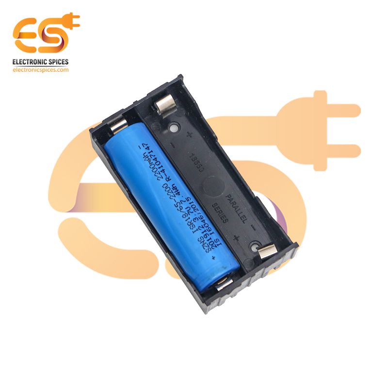 18650 3.7V 2 Battery holder Parallel or Series connector plastic case through hole PCB mount pack of 100 (2 x 3.7V = 7.4Volt)