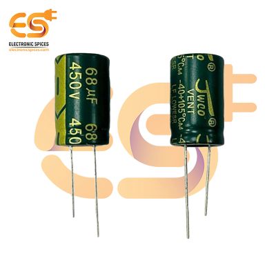 68uf / 450V Aluminum Electrolytic Capacitors (16 X 25mm) Pack of 5