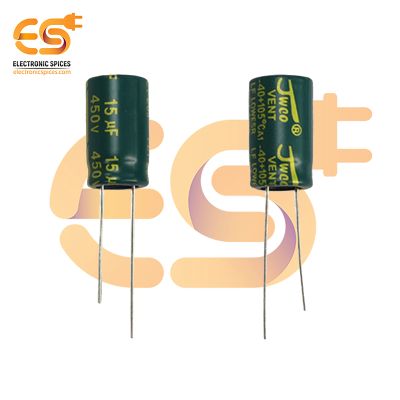 15uf / 450V Aluminum Electrolytic Capacitors (10 X 17mm) Pack of 5