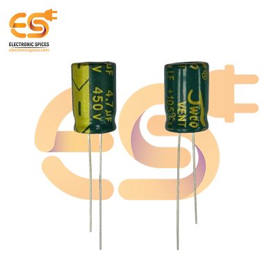 4.7uf / 450V Aluminum Electrolytic Capacitors (8 X 12mm) Pack of 5