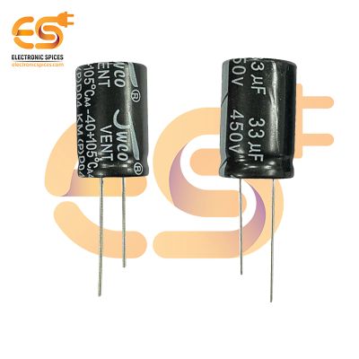 33uf / 450V Electrolytic Capacitors (16 X 25mm) Pack of 5