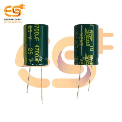 4700uf / 25V Electrolytic Capacitor 16 X 25mm (Green) Pack of 5