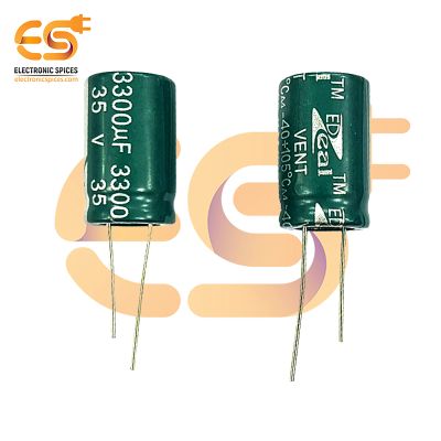 3300uf / 35V Electrolytic Capacitor 16 X 25mm (Green) Pack of 5
