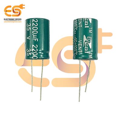 2200uf / 35V Electrolytic Capacitor 16 X 25mm (Green) Pack of 5