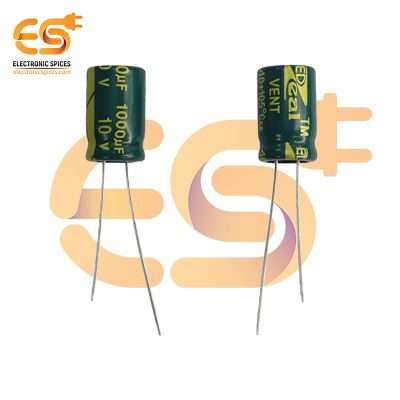 1000uf / 10V Electrolytic Capacitor 8 X 12mm (Green) Pack of 5