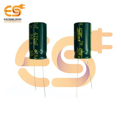 470uf / 50V Electrolytic Capacitor 10 X 20mm (Green) Pack of 5