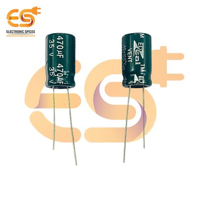 470uf / 35V Electrolytic Capacitor 10 X 17mm (Green) Pack of 5