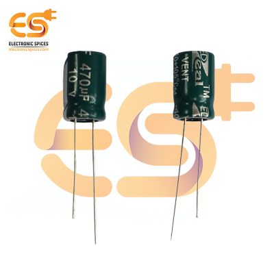 470uf / 10V Electrolytic Capacitor 8 X 12mm (Green) Pack of 5