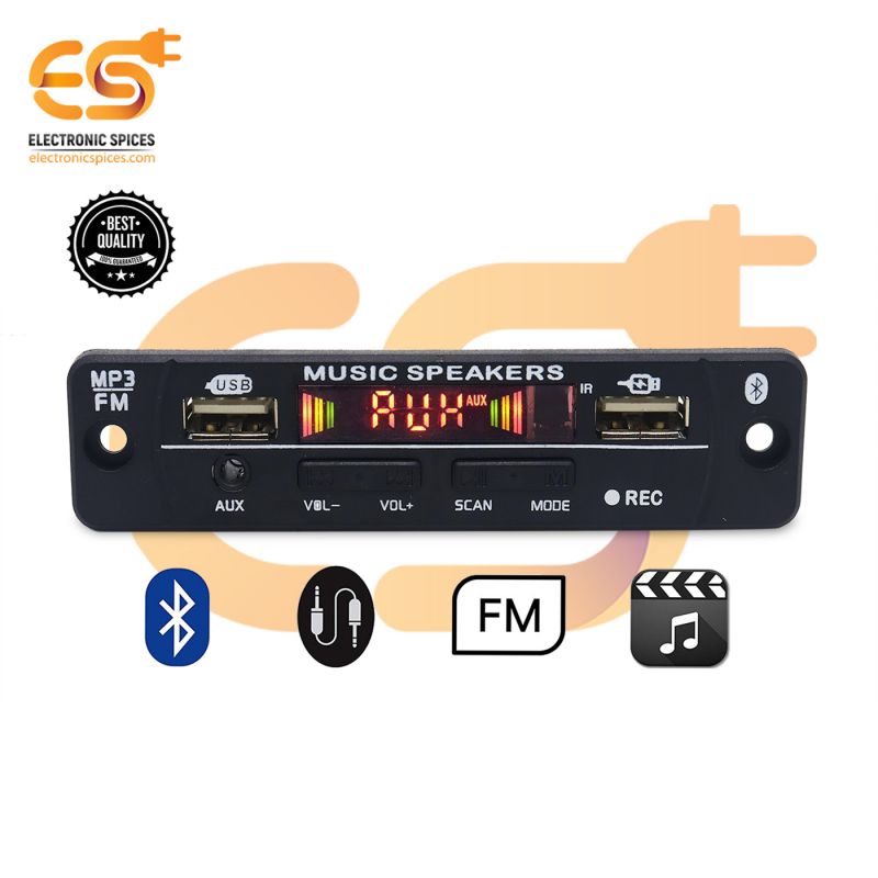 12V Bluetooth MP3 USB charging port FM radio player and decoder modules with Remote pack of 10pcs