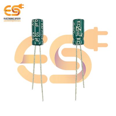 10uf / 50V Electrolytic Capacitor 5 X 11mm (Green) Pack of 5