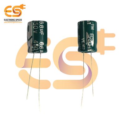 6.8uf / 450V Electrolytic Capacitor 8 X 12mm (Green) Pack of 5