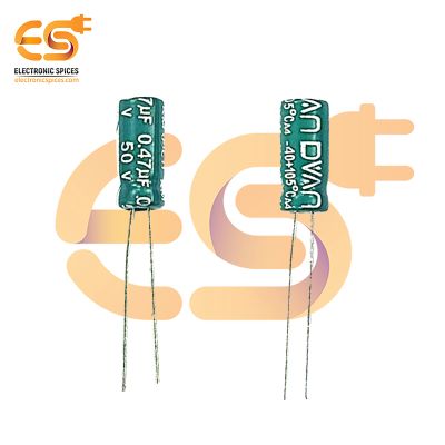 0.47uf / 50V Aluminum Electrolytic Capacitor 5 X 11mm (Green) Pack of 5