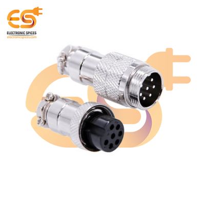 GX16 7-pin Docking Style Metal Male & Female Plug Socket Pack of Single Pair