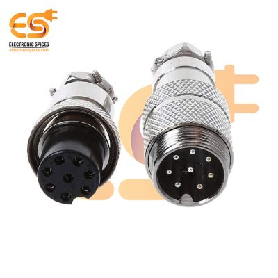 GX16 8-pin Docking Style Metal Male & Female Plug Socket Pack of Single Pair