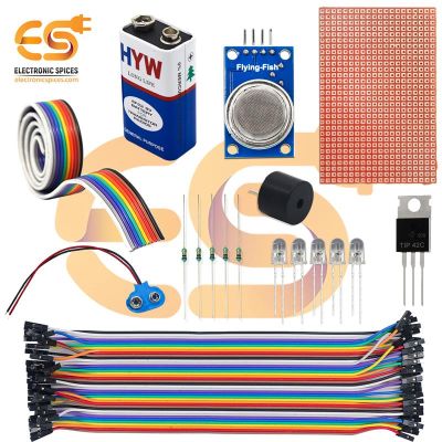 Combo of MQ-2 Sensor LPG Gas Detector Project with Alarm (57 Item)
