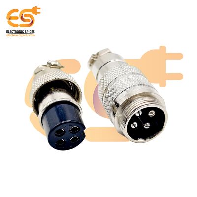 GX20 4-pin 5A Male and Female Metal Aviation Connector Pack of Single Pair