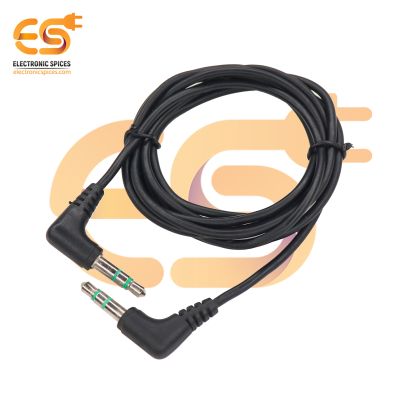 3.5mm Male to Male Stereo Audio Aux Extension Cable L Shape Connector (1.5 meter)