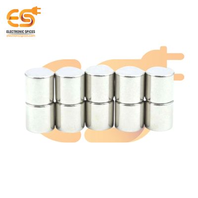 13mm x 10mm Strong Silver Cylindrical Shape Neodymium Magnet