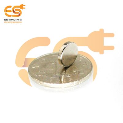 10mm x 1.5mm Strong Silver Disc Shape Neodymium Magnet Pack of 2