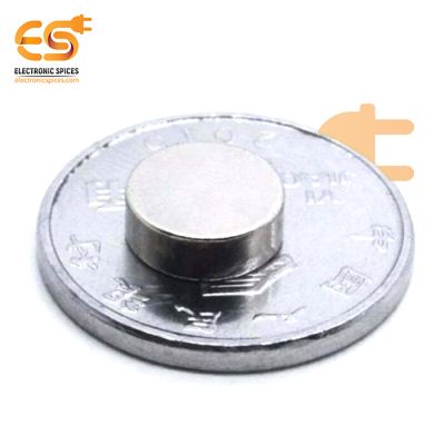 8mm x 3mm Strong Silver Disc Shape Neodymium Magnet Pack of 2