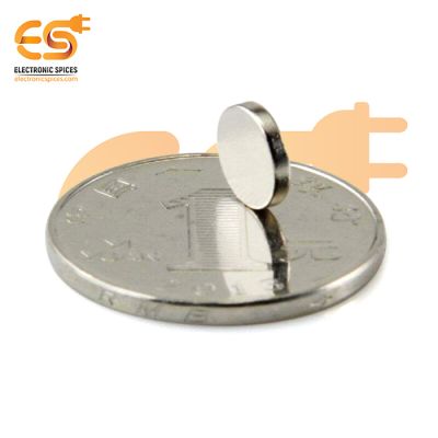 8mm x 1.5mm Strong Silver Disc Shape Neodymium Magnet Pack of 2