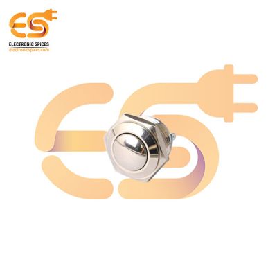 16mm Momentary Push Button Switch – Domed Head, 1NO, Nickel-Plated Brass, IP65