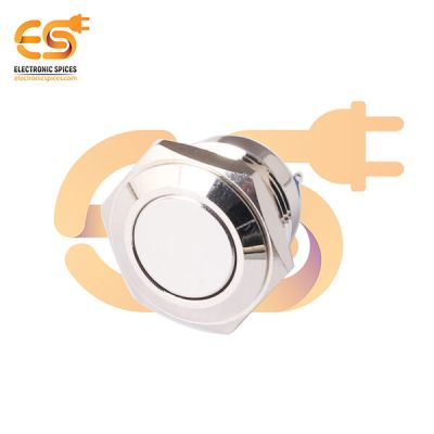 16mm Momentary Push Button Switch – Domed Head, 1NO, Nickel-Plated Brass, IP65