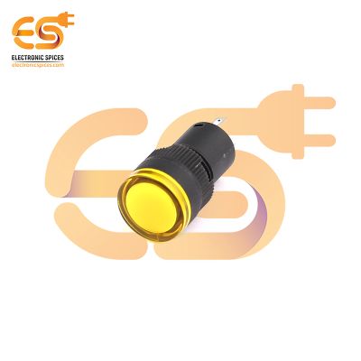 24V 12mm AD16-12DS Plastic Panel | Yellow Indicator Light | 2-Pin | Signal Lamp | IP40