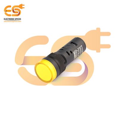 220V Yellow Indicator Light | 16mm Diameter | IP40 Not Waterproof
