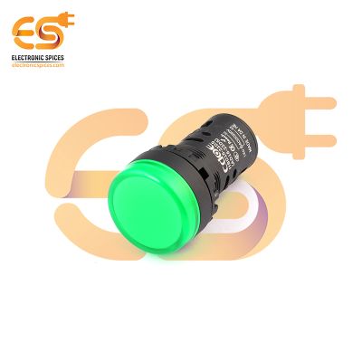 220V Green Indicator Light | 22mm Diameter | IP40 Not Waterproof