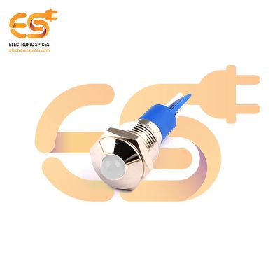 220V 10mm White Indicator Light | Domed Head | Nickel-Plated Brass | Pin Terminal | IP67
