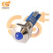 24V 10mm Blue Indicator Light | Domed Head | Nickel-Plated Brass | Pin Terminal | IP67