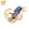 24V 10mm Yellow Indicator Light | Domed Head | Nickel-Plated Brass | Pin Terminal | IP67