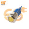 24V 12mm Yellow LED Light | Domed Head | Nickel-Plated Brass | Pin Terminal | IP67