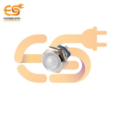 24V 19mm White LED Light | Domed Head | Nickel-Plated Brass | Pin Terminal | IP67