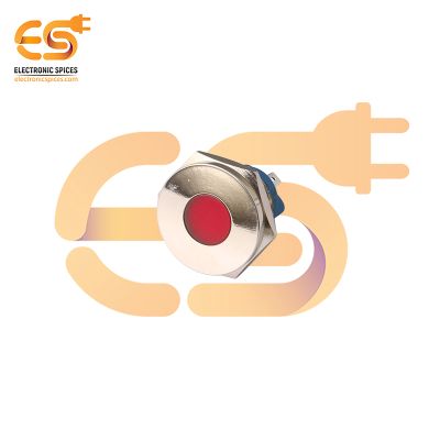 24V 19mm Red LED Light | Flat Head | Nickel-Plated Brass | Pin Terminal | IP67