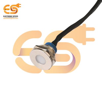 24V 19mm RGB+ LED Light | Flat Head | Nickel-Plated Brass | IP67 with Wire