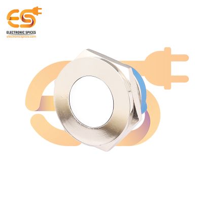 220V 25mm White LED Light Indicator | Flat Head | Nickel-Plated Brass | Pin Terminal | IP67