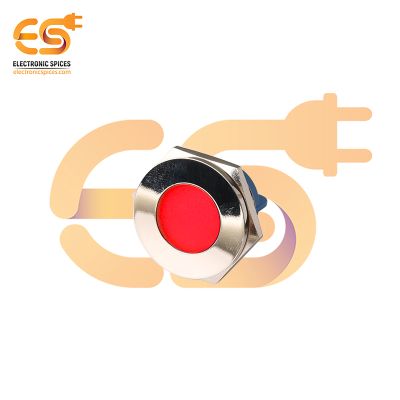 24V 25mm Red LED Light Indicator | Flat Head | Nickel-Plated Brass | Pin Terminal | IP67