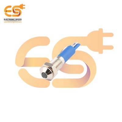 220V 6mm White LED Light Indicator | Domed  Head | Nickel-Plated Brass | Pin Terminal | IP67