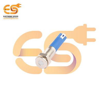 220V 6mm White LED Light Indicator | Flat Head | Nickel-Plated Brass | Pin Terminal | IP67