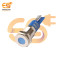 24V 8mm Blue LED Light Indicator | Flat Head | Nickel-Plated Brass | Pin Terminal | IP67
