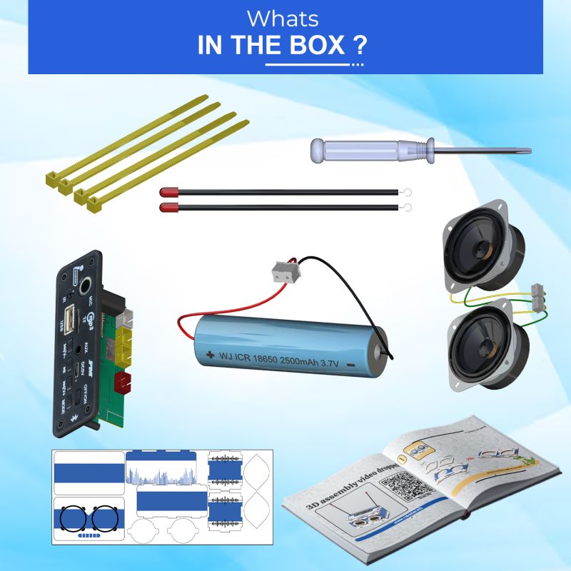 DIY Soundbar Kit with FM, USB, AUX Rechargeable STEAM Gift