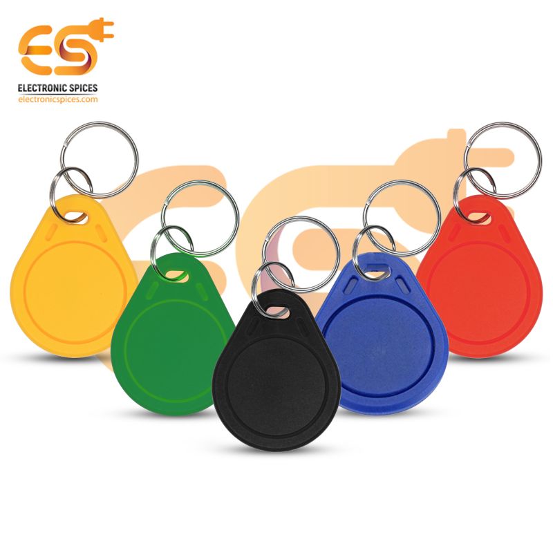 125KHz RFID Tag with Multicolor Keychain for Access Control Pack of 5