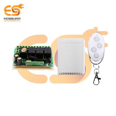 DC12V 315MHz 4-CH RF Wireless Relay Module with Remote Controller (White)